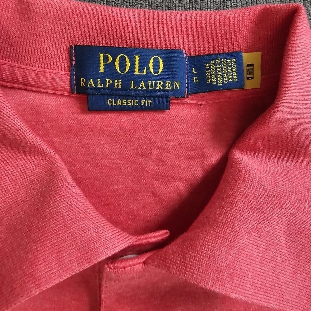 NWT Polo Ralph Lauren Men's Classic Fit Polo Shirt Heathered Rosette Size Large